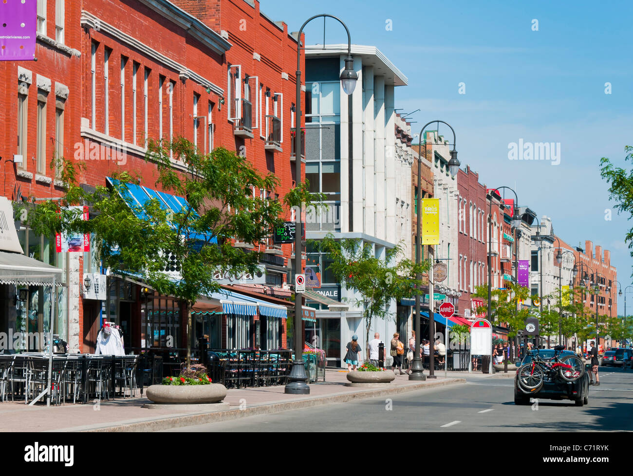 Rue des Forges, commercial street downtown city of Trois Rivieres Mauricie Province of Quebec Canada Stock Photo