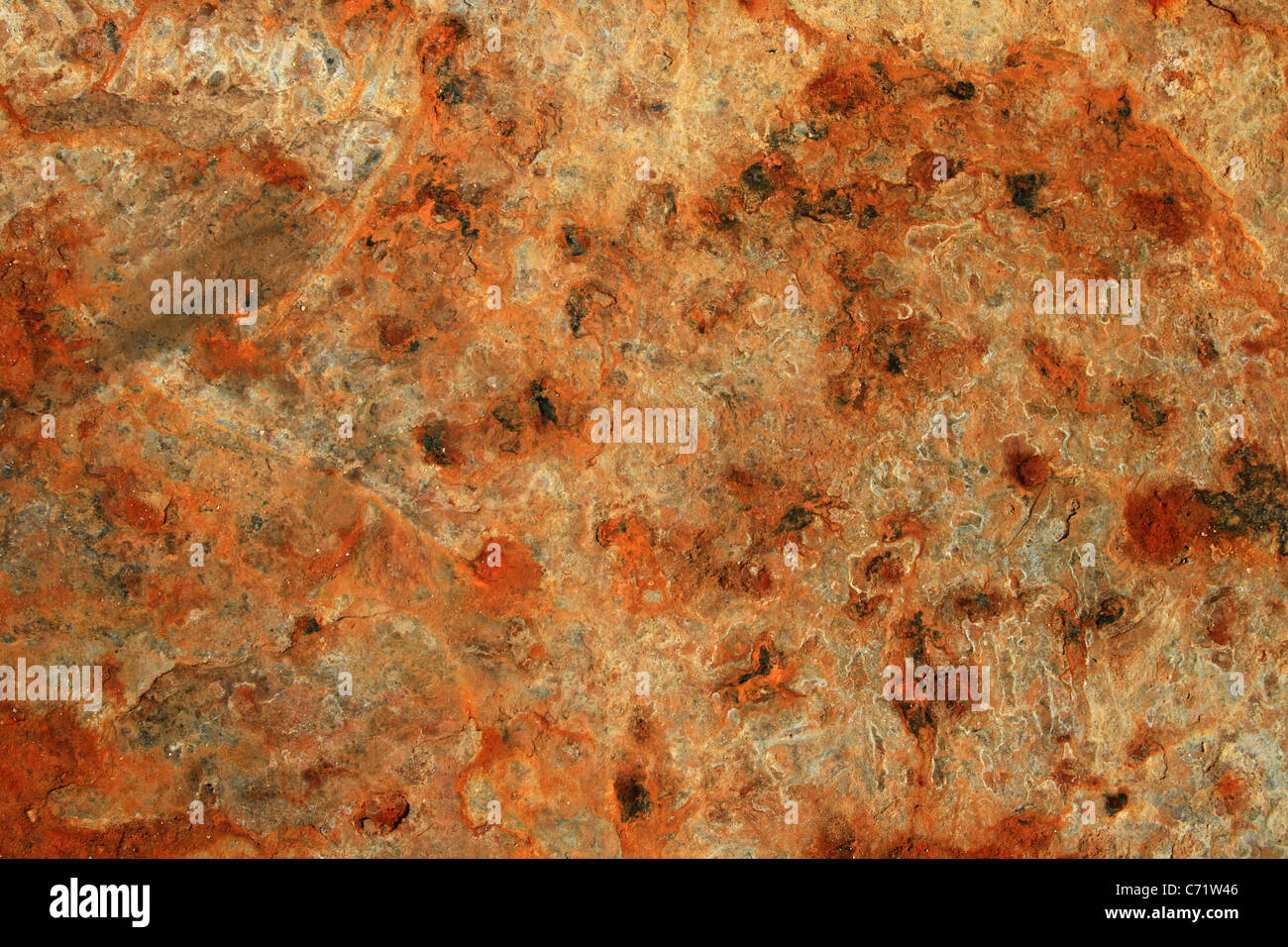 rusty iron metal background with flaking and pitting Stock Photo