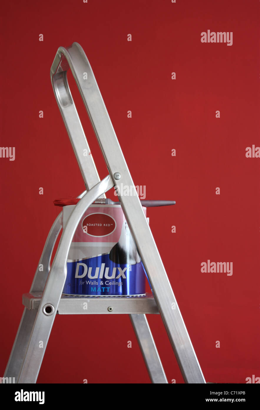 Paint on a set of steps ready to use Stock Photo - Alamy