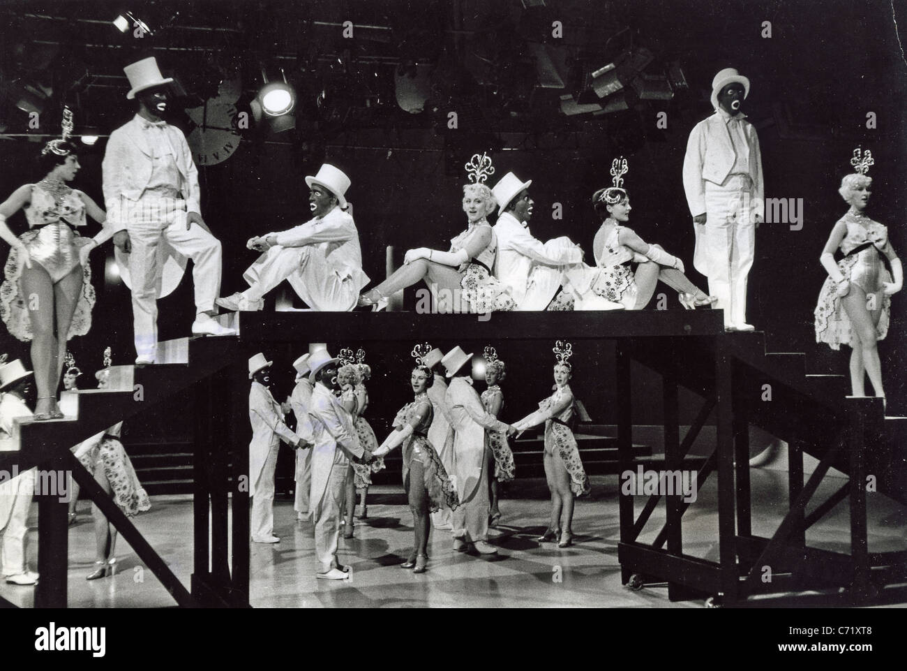 George mitchells black and white minstrels bbc tv variety show about 1960 stock image