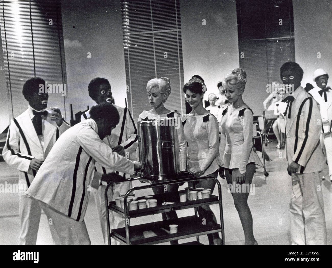 George mitchells black and white minstrels bbc tv variety show about 1960 dancers and