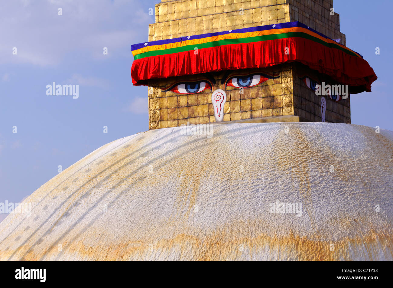 Buddhist stupa at Bodhnath, Kathmandu, Nepal Stock Photo