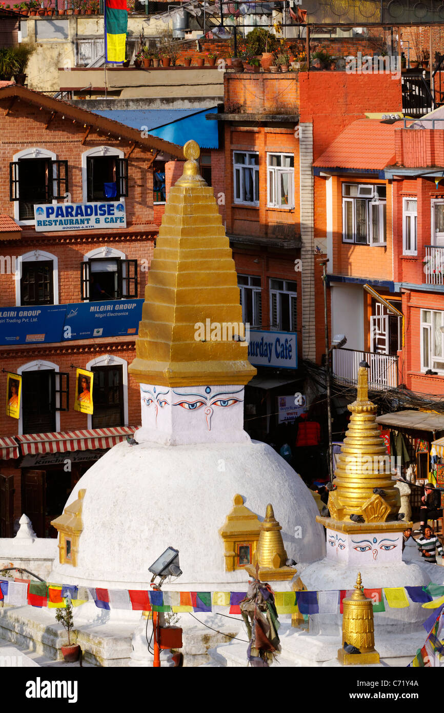 Buddhist stupa at Bodhnath, Kathmandu, Nepal Stock Photo