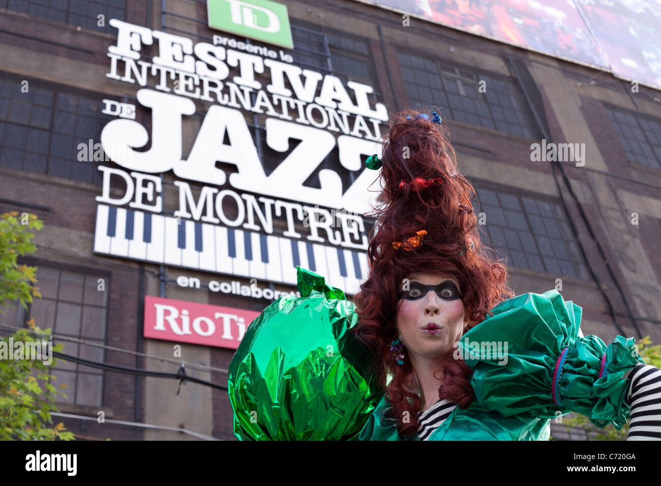 Canada,Quebec,Montreal, Montreal Jazz Festival, street performer Stock Photo