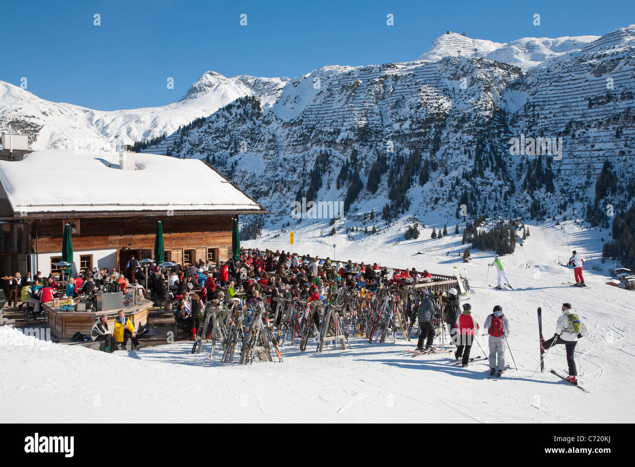 RUD ALPE SKI HUT, LECH AM ARLBERG, VORARLBERG, AUSTRIA Stock Photo Alamy