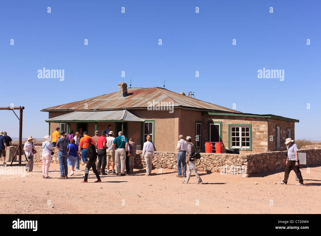 The historic McDonald Ranch House at Trinity Site, where the world's first nuclear device was assembled in 1945. Stock Photo