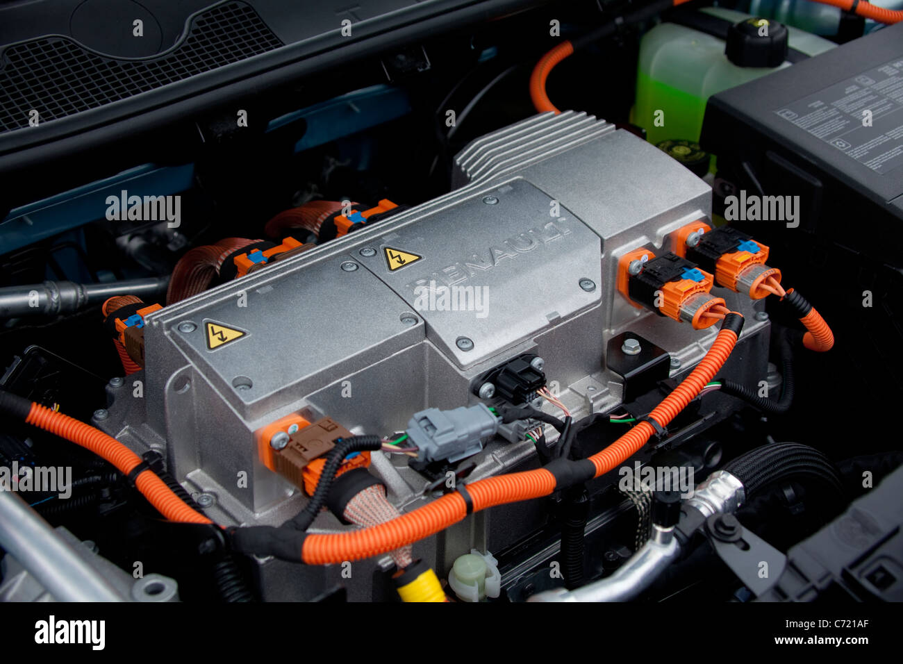 Renault battery electric motor engine car green eco zero emission Ecovelocity Stock Photo