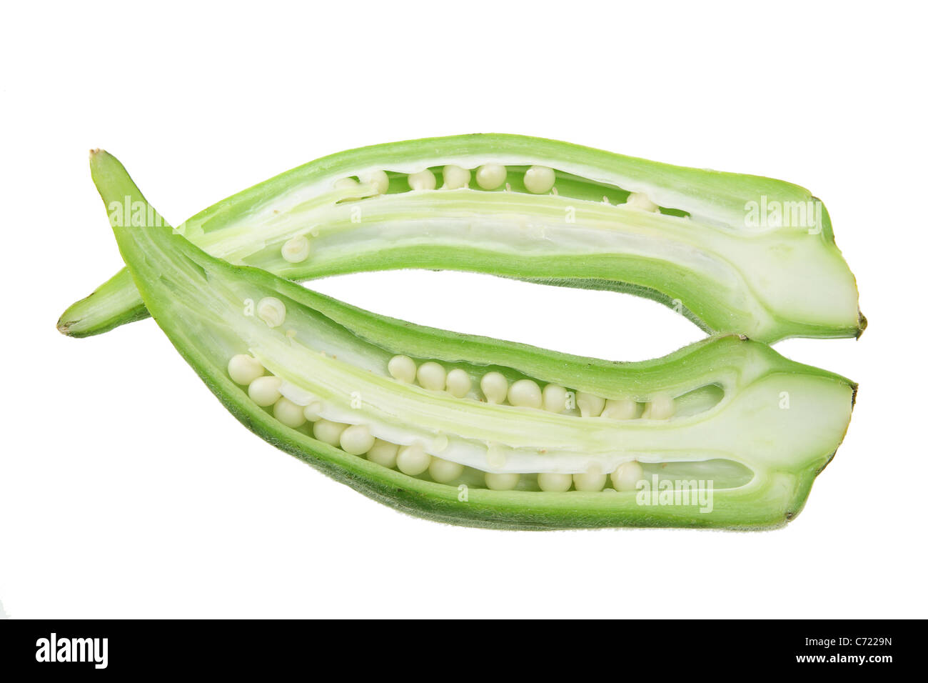 Okra cut in half hires stock photography and images Alamy