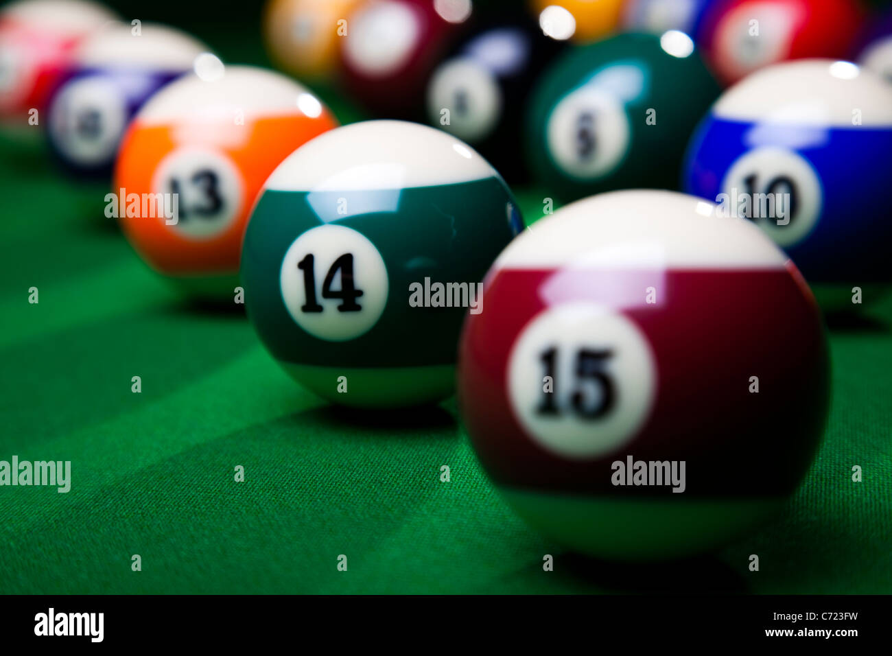 Closeup billiard balls Stock Photo Alamy