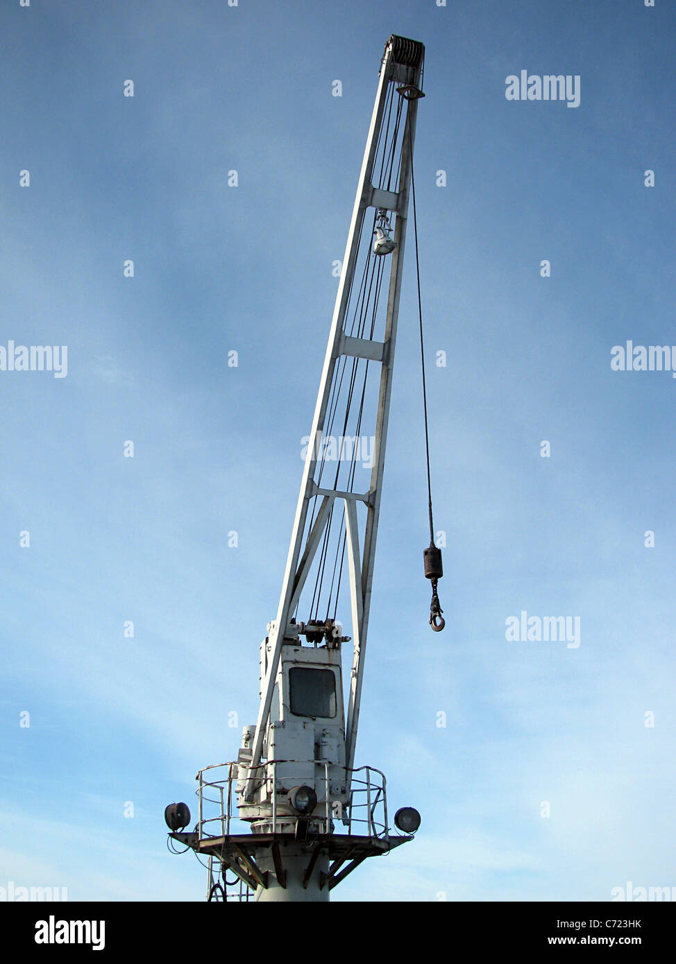 jib of small port crane Stock Photo