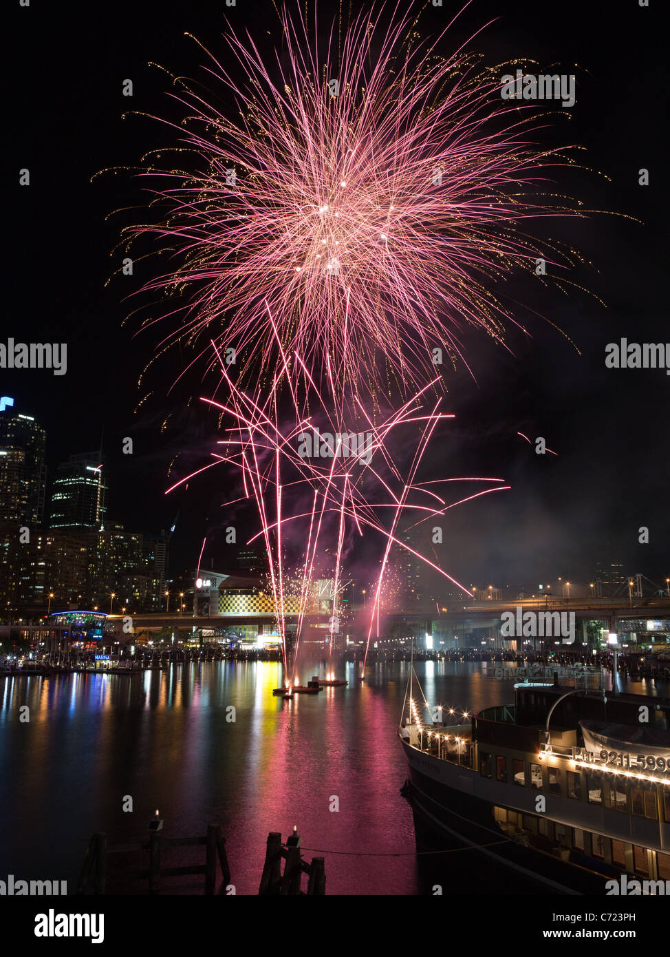 Fireworks display in Darling Harbour, Sydney, Australia Stock Photo Alamy