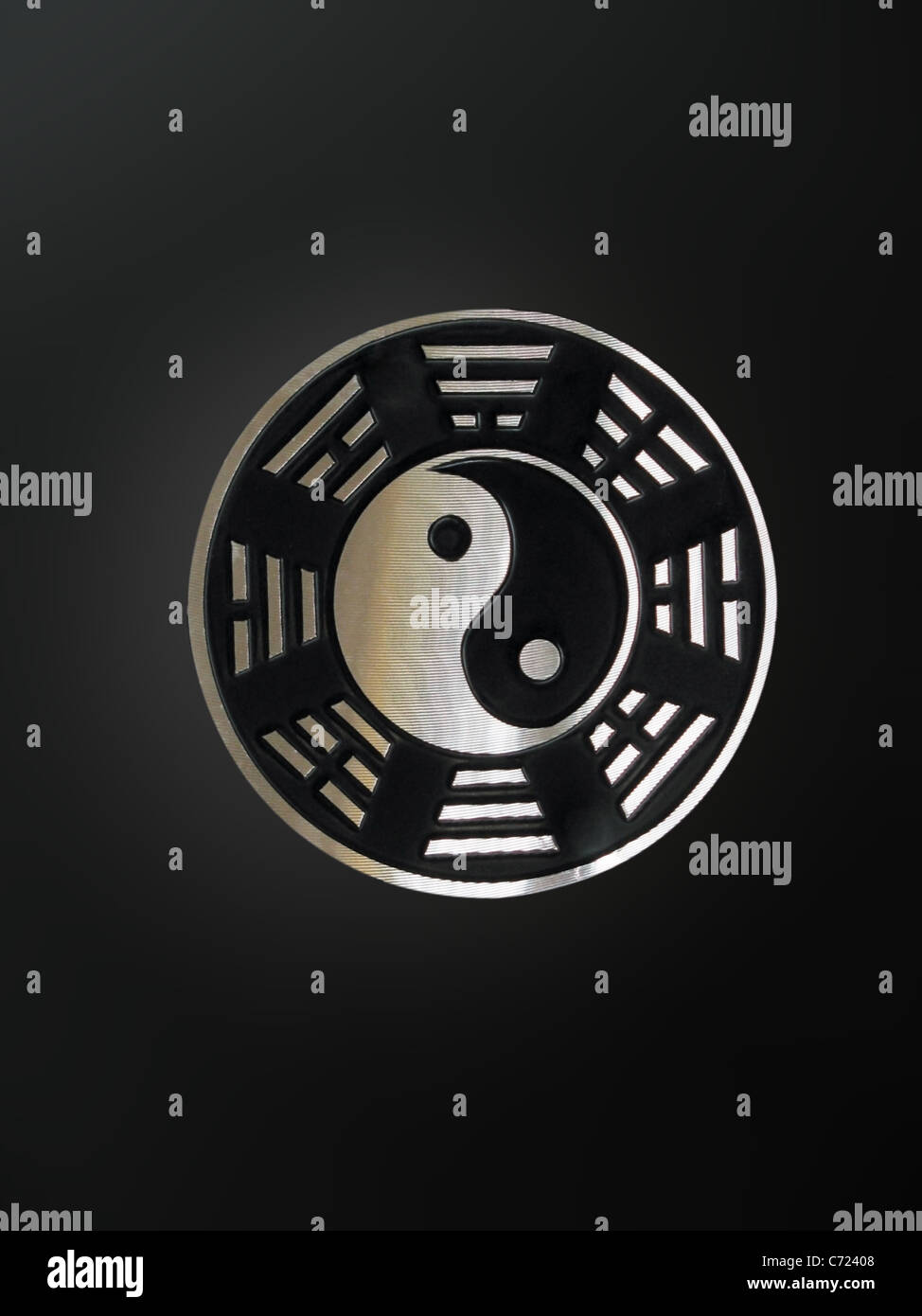 ba gua: yin-yang with trigrams Stock Photo