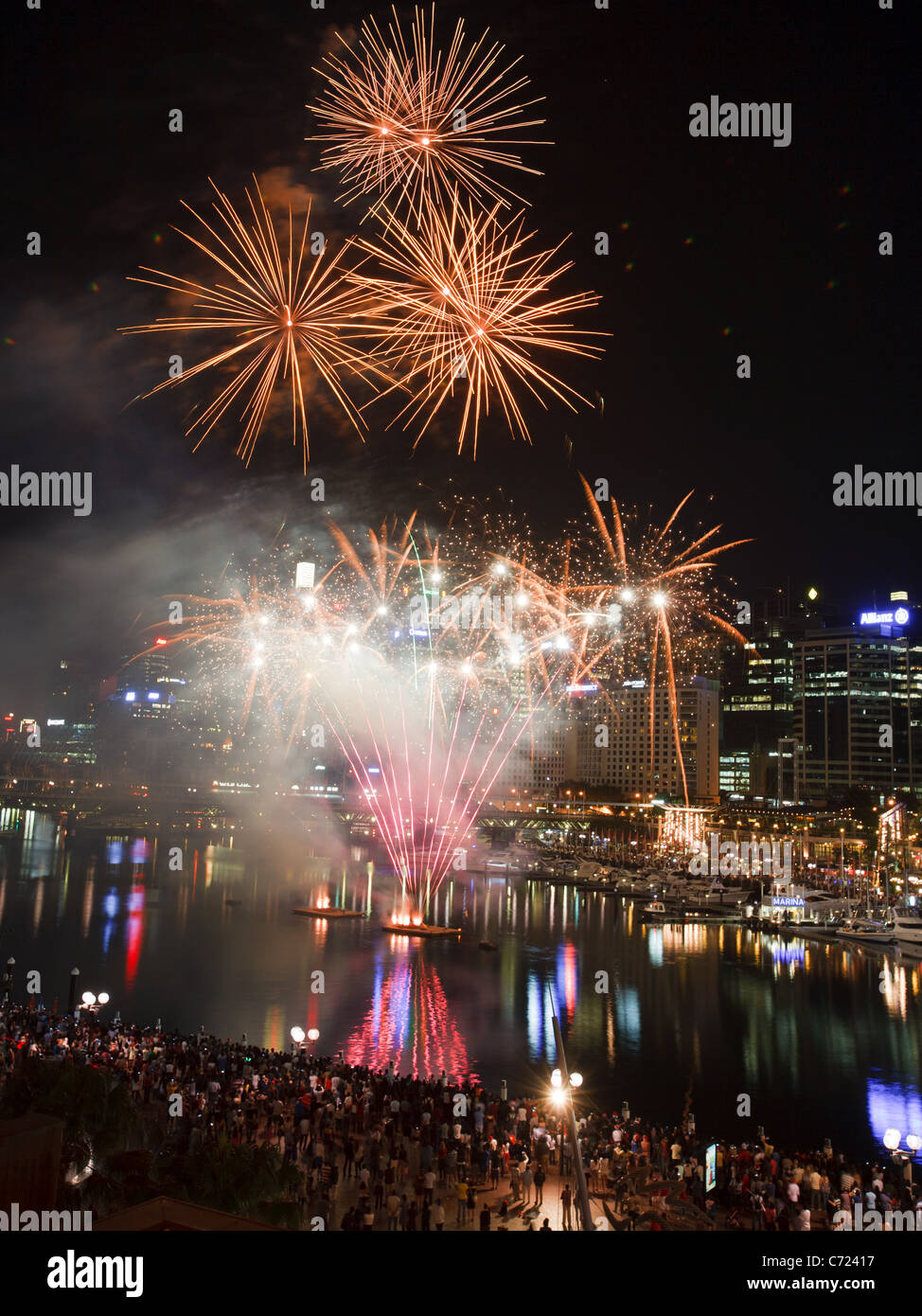 Fireworks display in Darling Harbour, Sydney, Australia Stock Photo Alamy