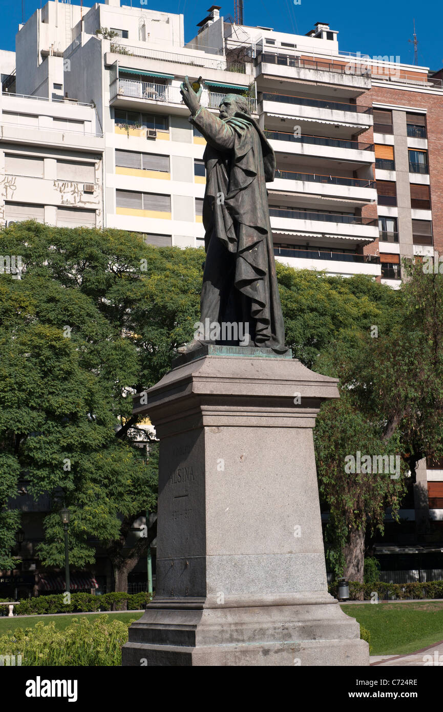 Plaza Libertad, Adolfo Alsina Statue, Buenos Aires, Argentina Stock Photo