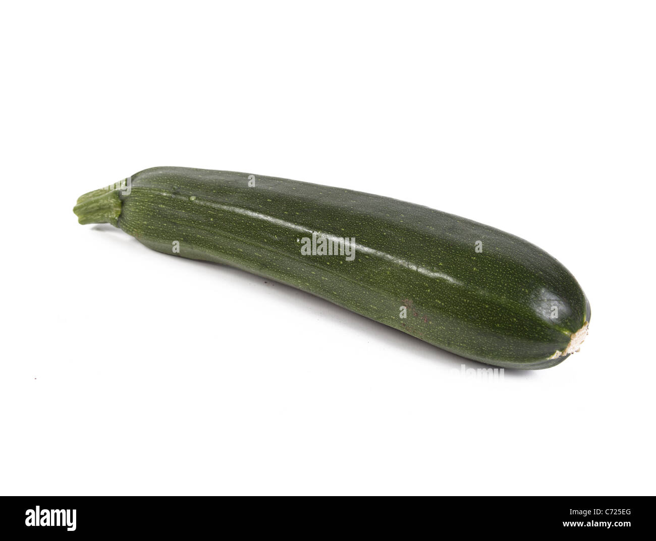 Allotment Grown Courgette on White Background Stock Photo