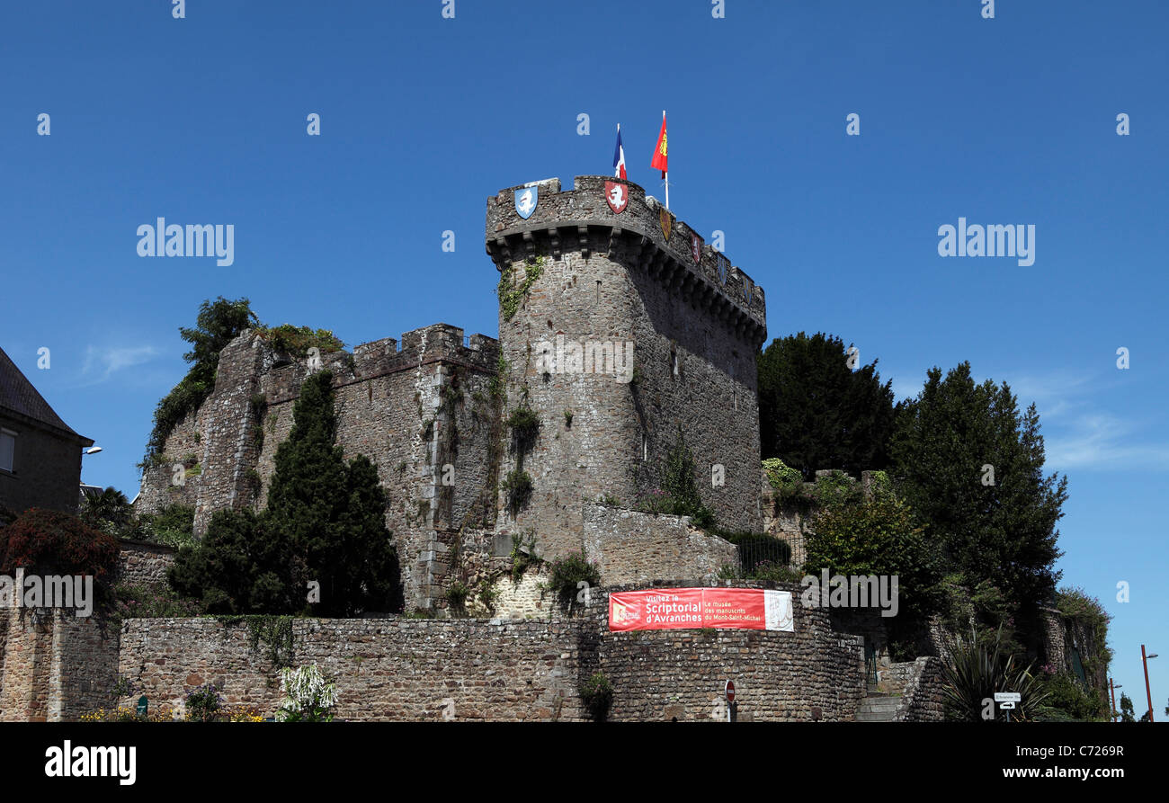 Chateau d'avranches Avranches castle Stock Photo