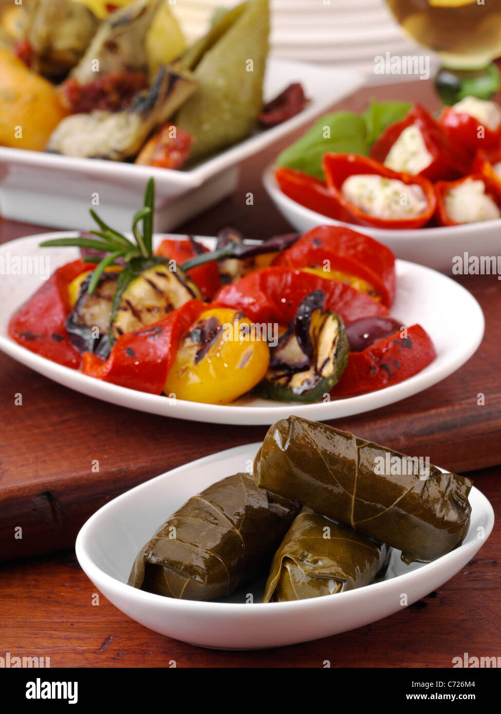 Meze Greek appetizers Stock Photo Alamy