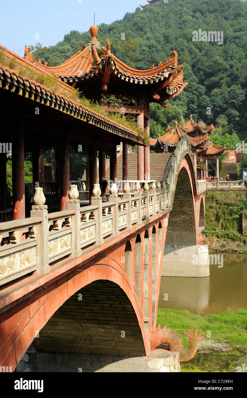 Haoshang Bridge, Dafo, Leshan, China Stock Photo
