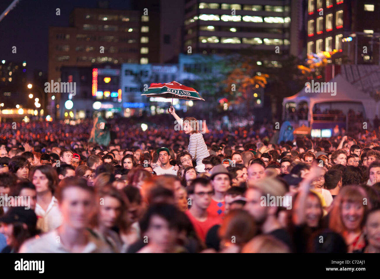 Canada,Quebec,Montreal, Montreal Jazz Festival, crowd of people Stock Photo