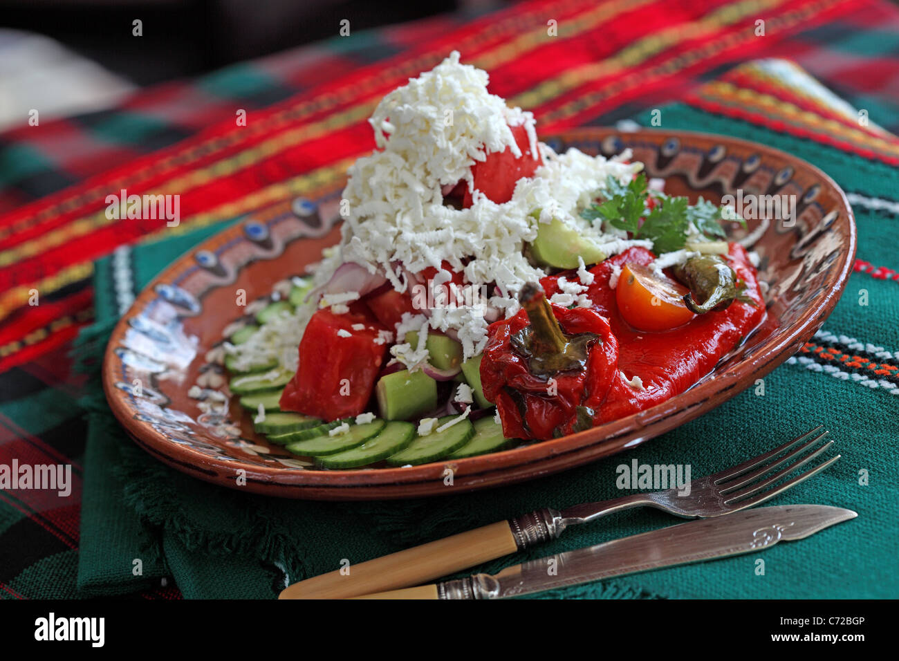 shopska salad appetizer Stock Photo