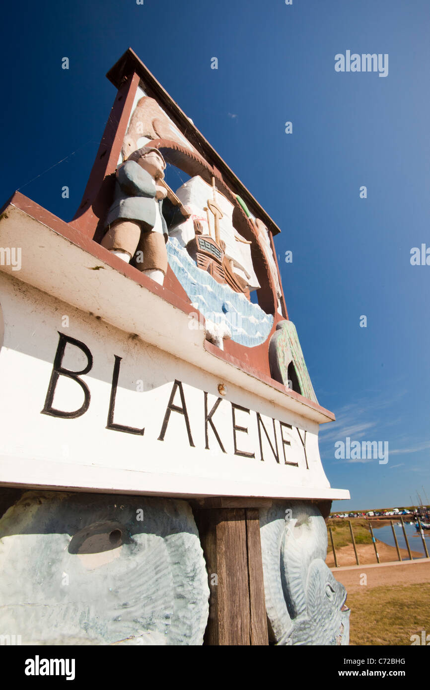 The Blakeney village sign, Norfolk, UK Stock Photo - Alamy