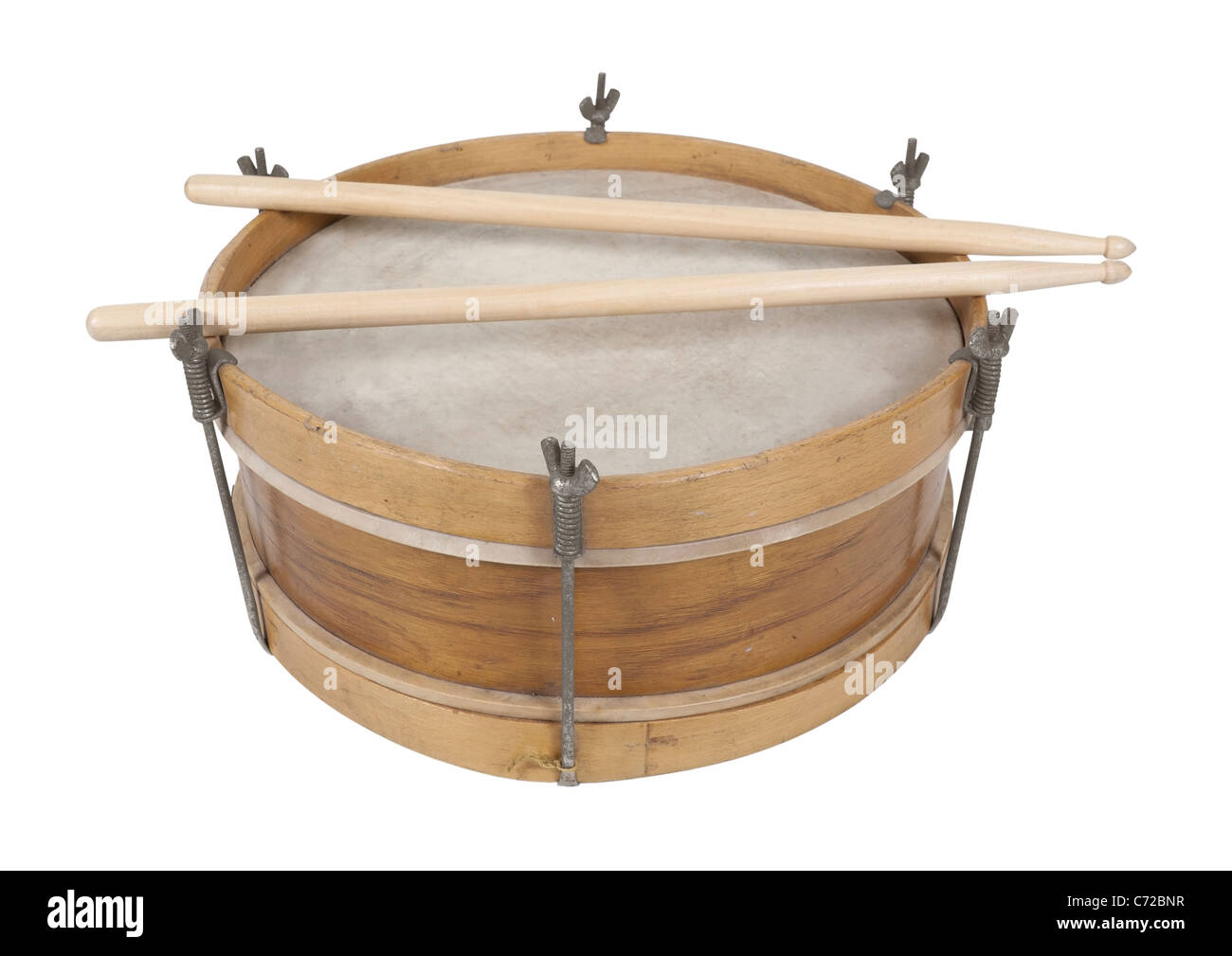 Single Drum with stretched skin over a frame path included Stock