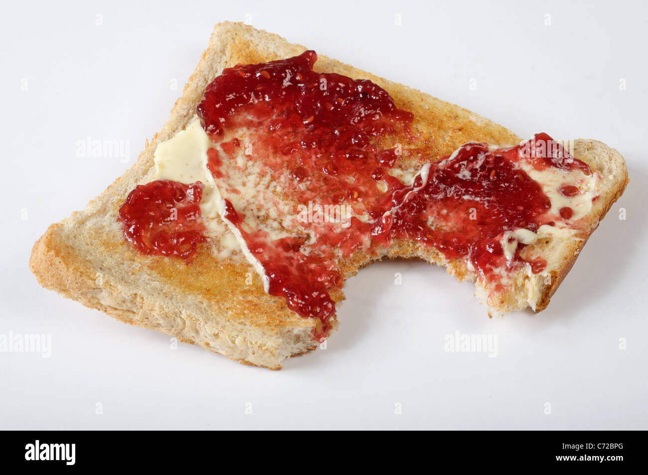 Buttered toast and strawberry jam Stock Photo Alamy