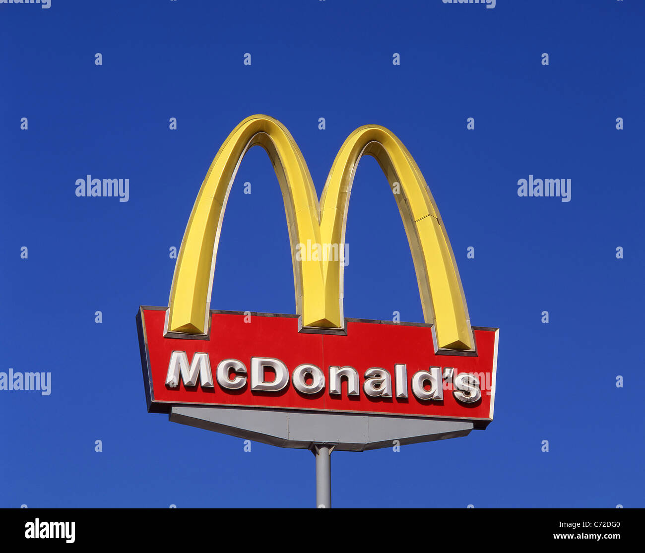 McDonald's entrance sign, San Francisco, California, United States of America Stock Photo