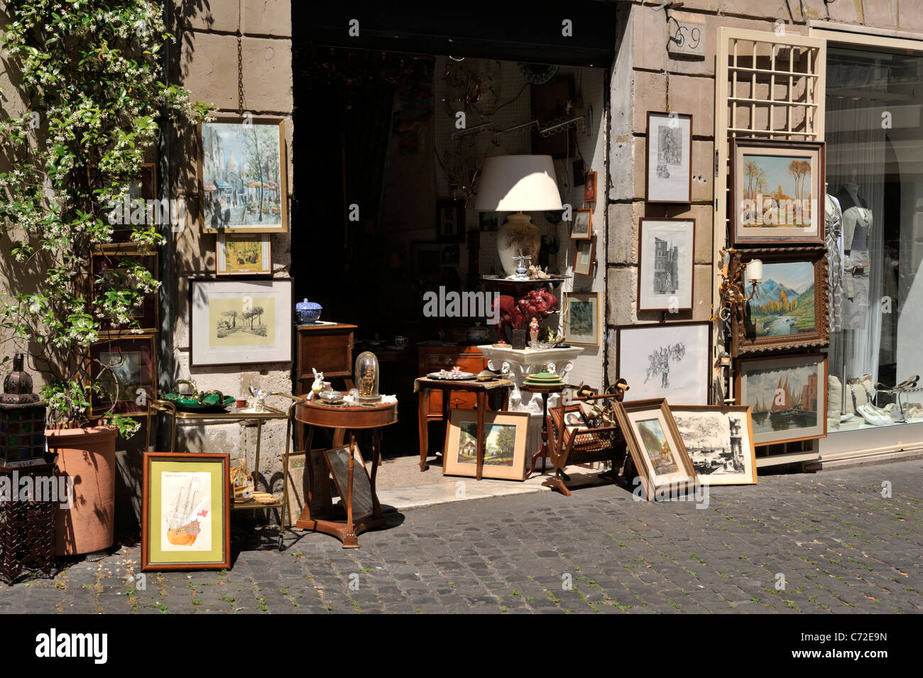 italy, rome, historic centre, antiques shop Stock Photo