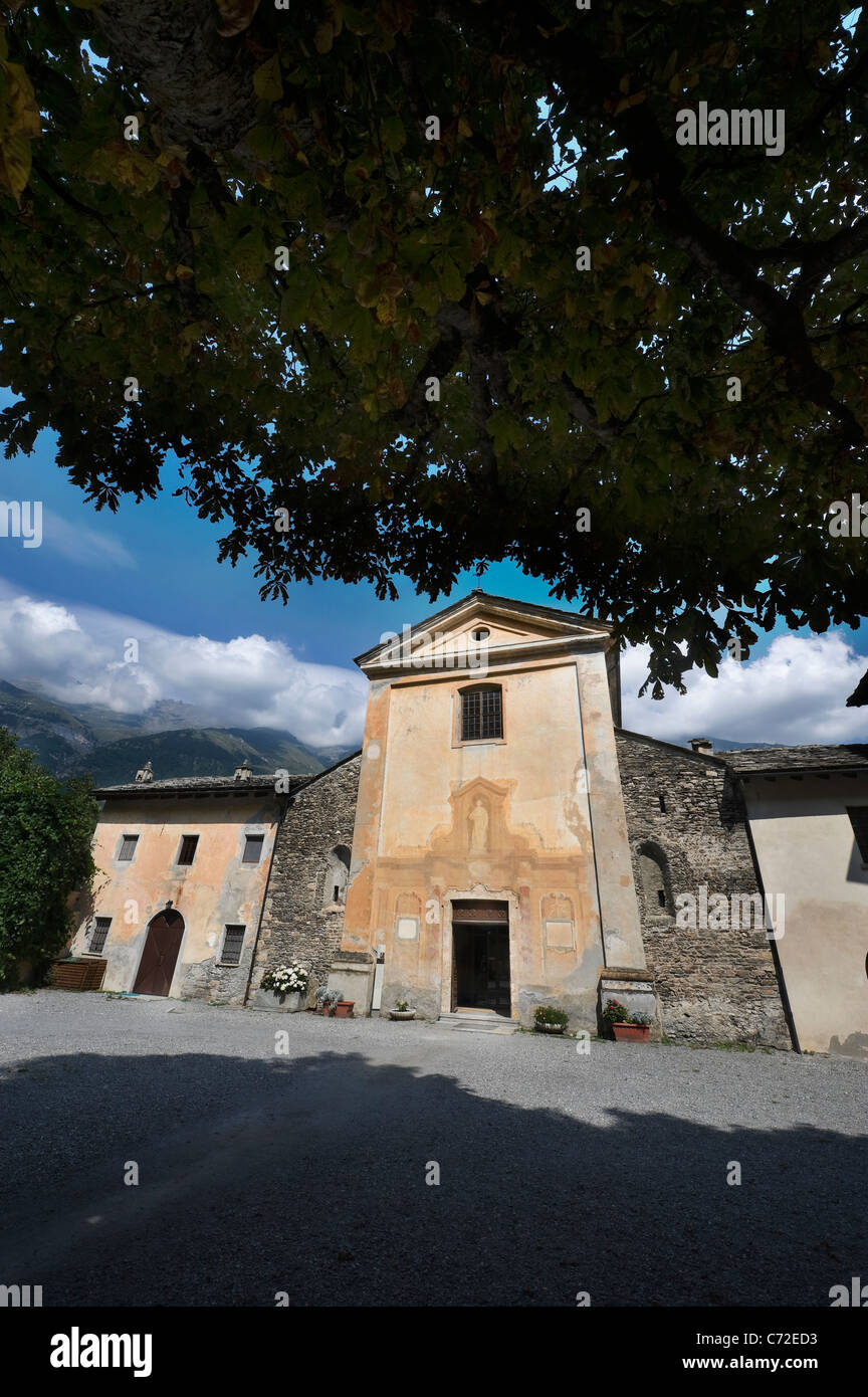 the medieval abbey of Novalesa, Piedmont, Italy Stock Photo