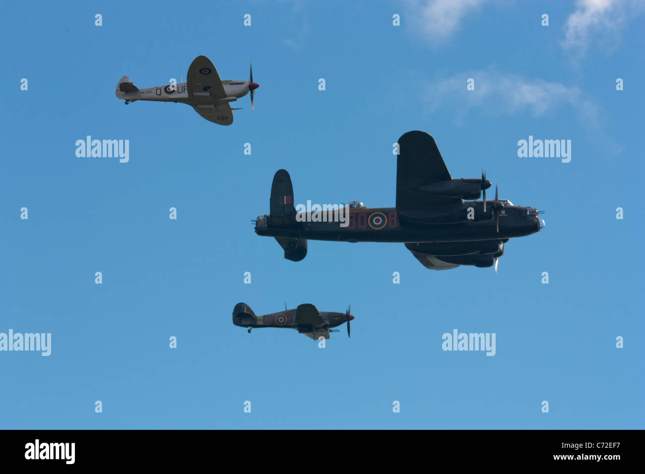 Battle over Britain memorial flight at Leuchars Airshow 2011 Stock Photo