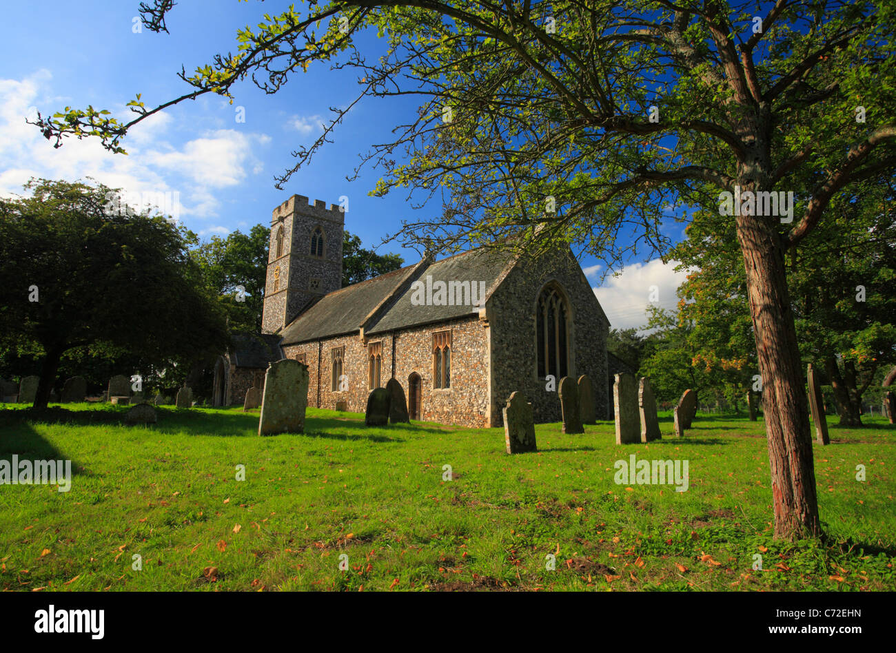 St Andrew's church at Kirby Bedon in Norfolk. Stock Photo