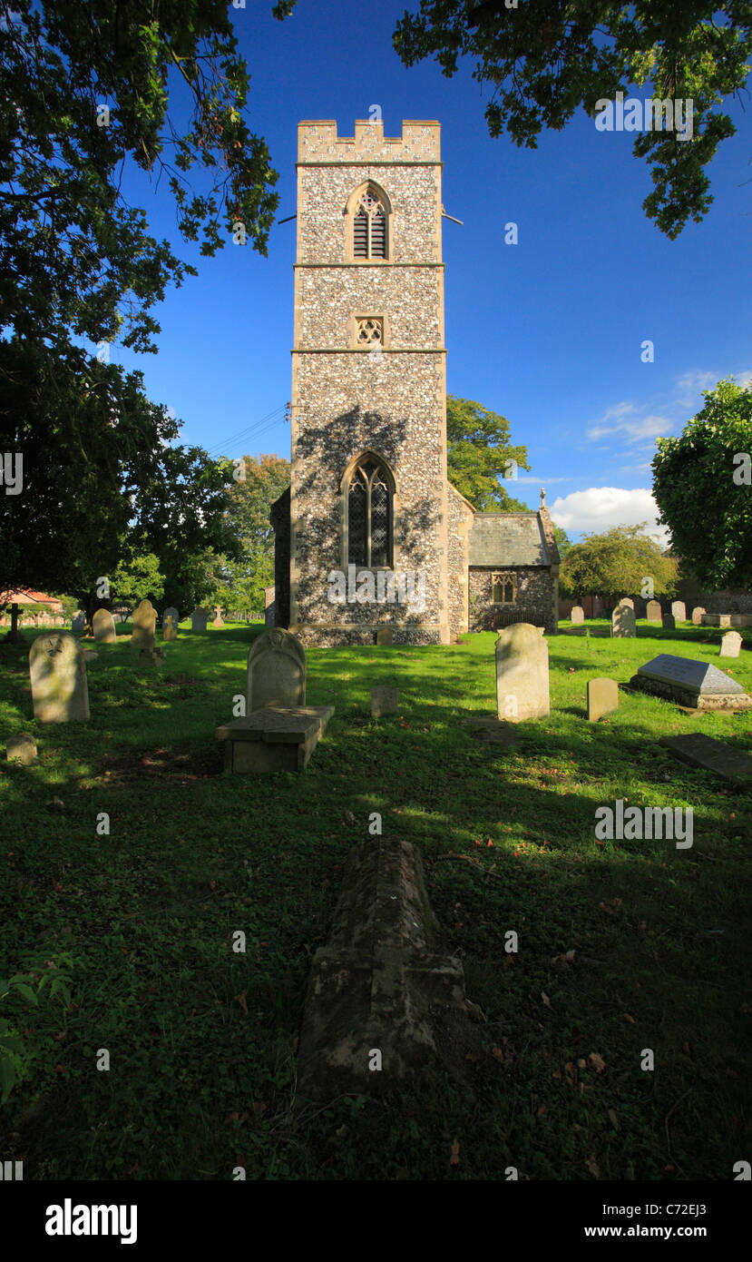 St Andrew's church at Kirby Bedon in Norfolk. Stock Photo