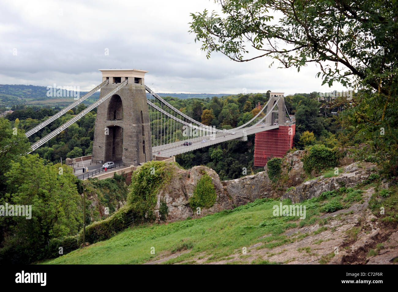 Clifton Suspension Bridge in Bristol which is under a major refurbishment UK Stock Photo