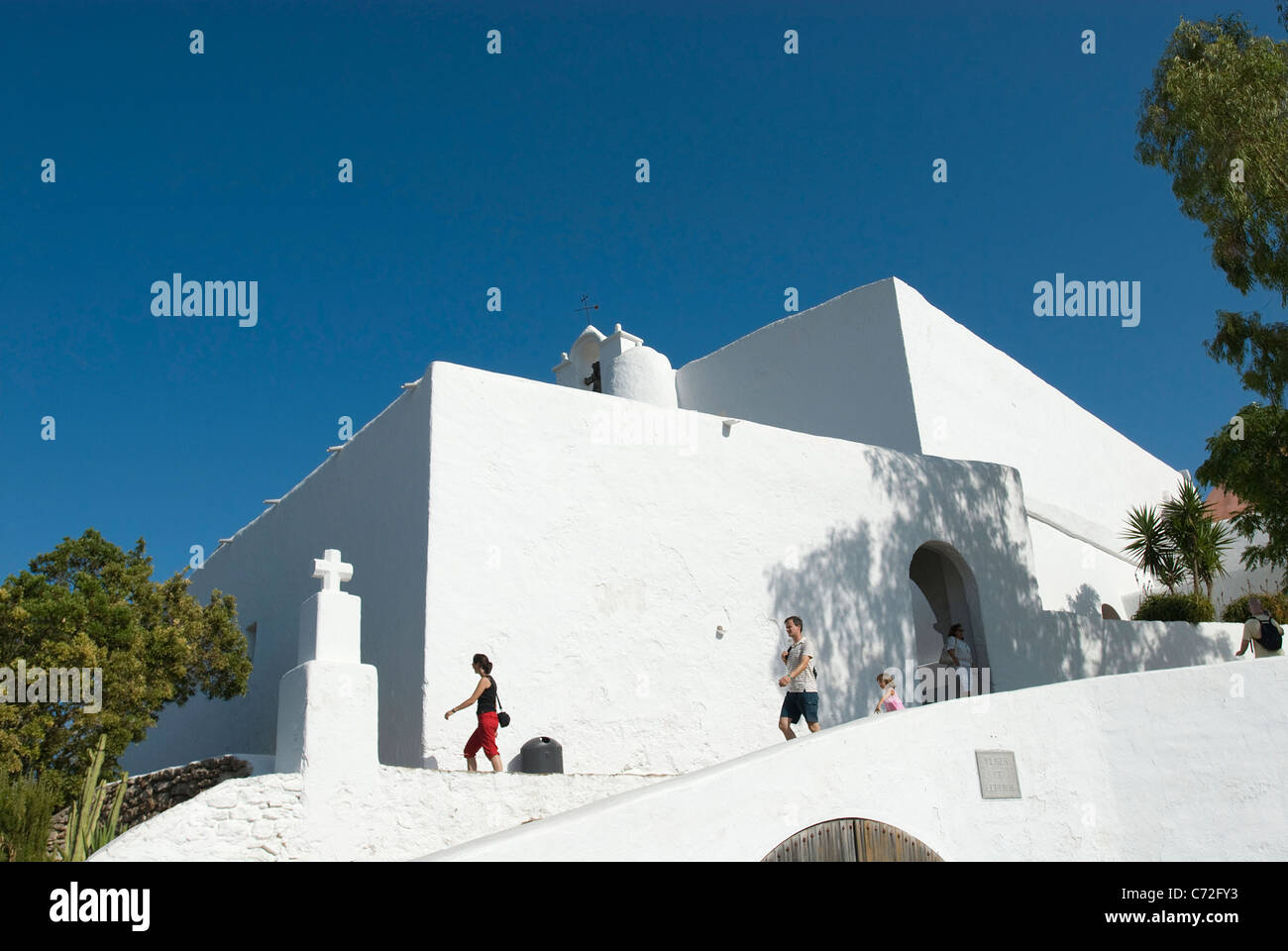 Church at Santa Eulalia, Ibiza, Balearics, Spain Stock Photo