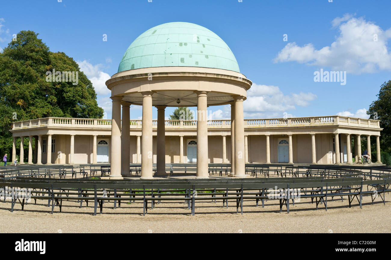 Bandstand at Eaton Park Norwich, Norfolk. Built during the 1930's. Stock Photo