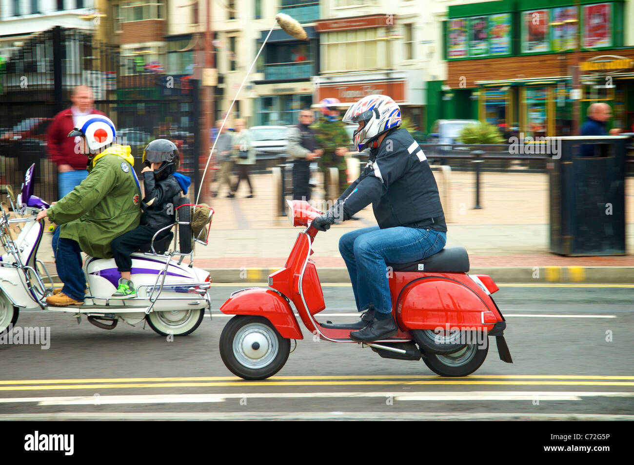 Scooter rally in Blackpool Stock Photo Alamy
