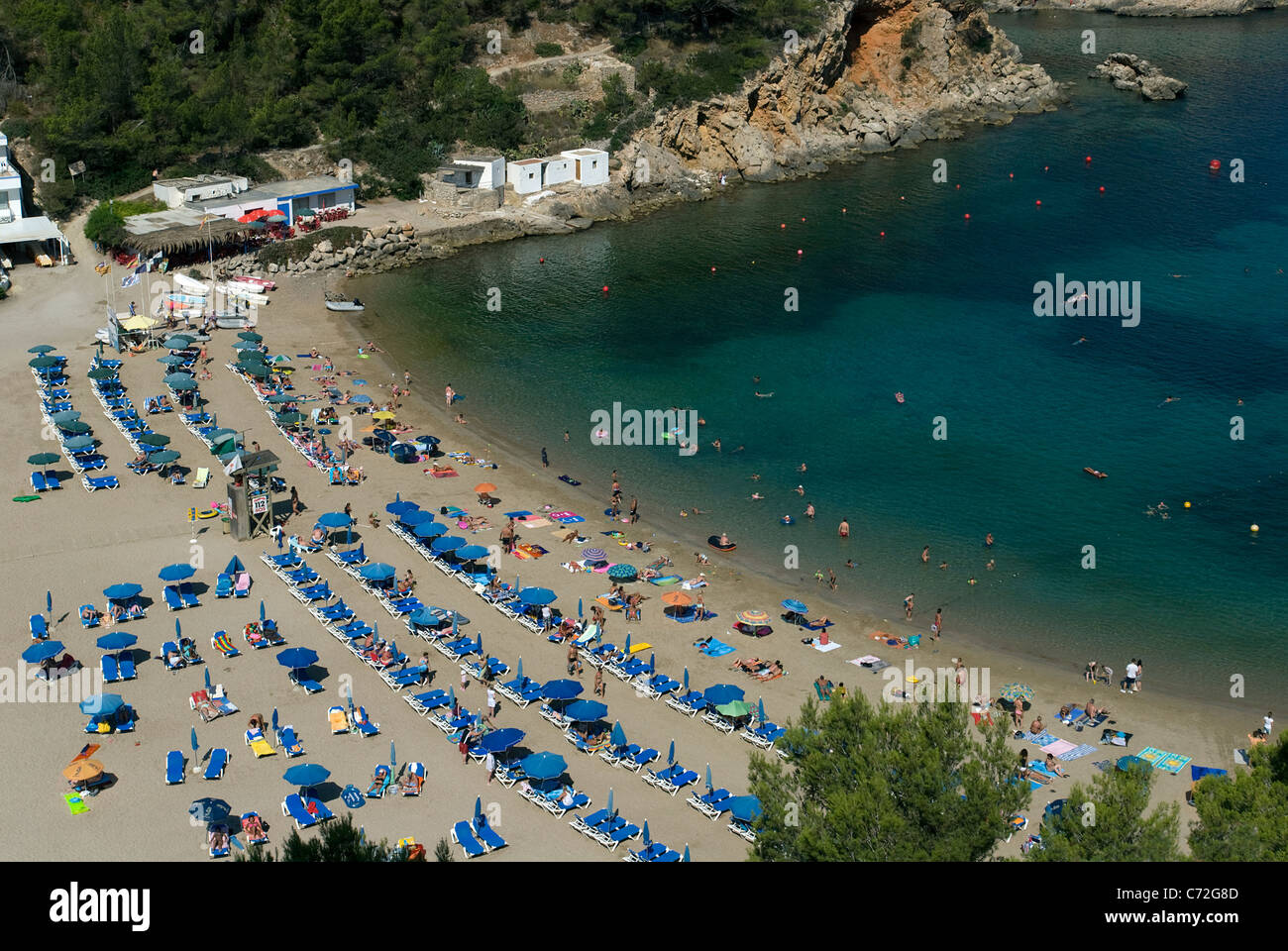 Beach of Puerto San Miguel, Ibiza, Spain Stock Photo