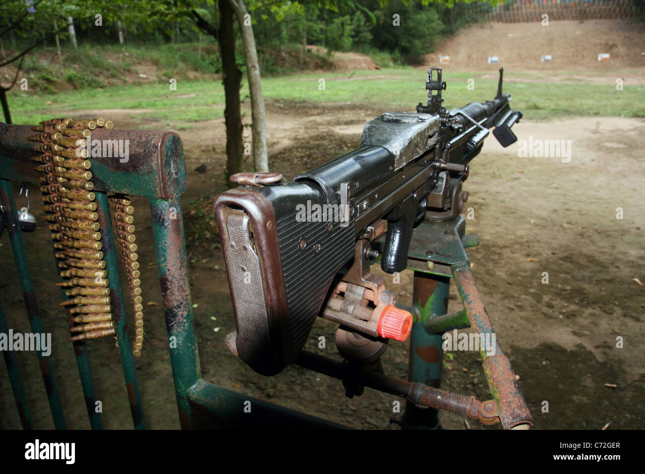 M60 machinegun on the Cu Chi shooting range. Vietnam Stock Photo Alamy