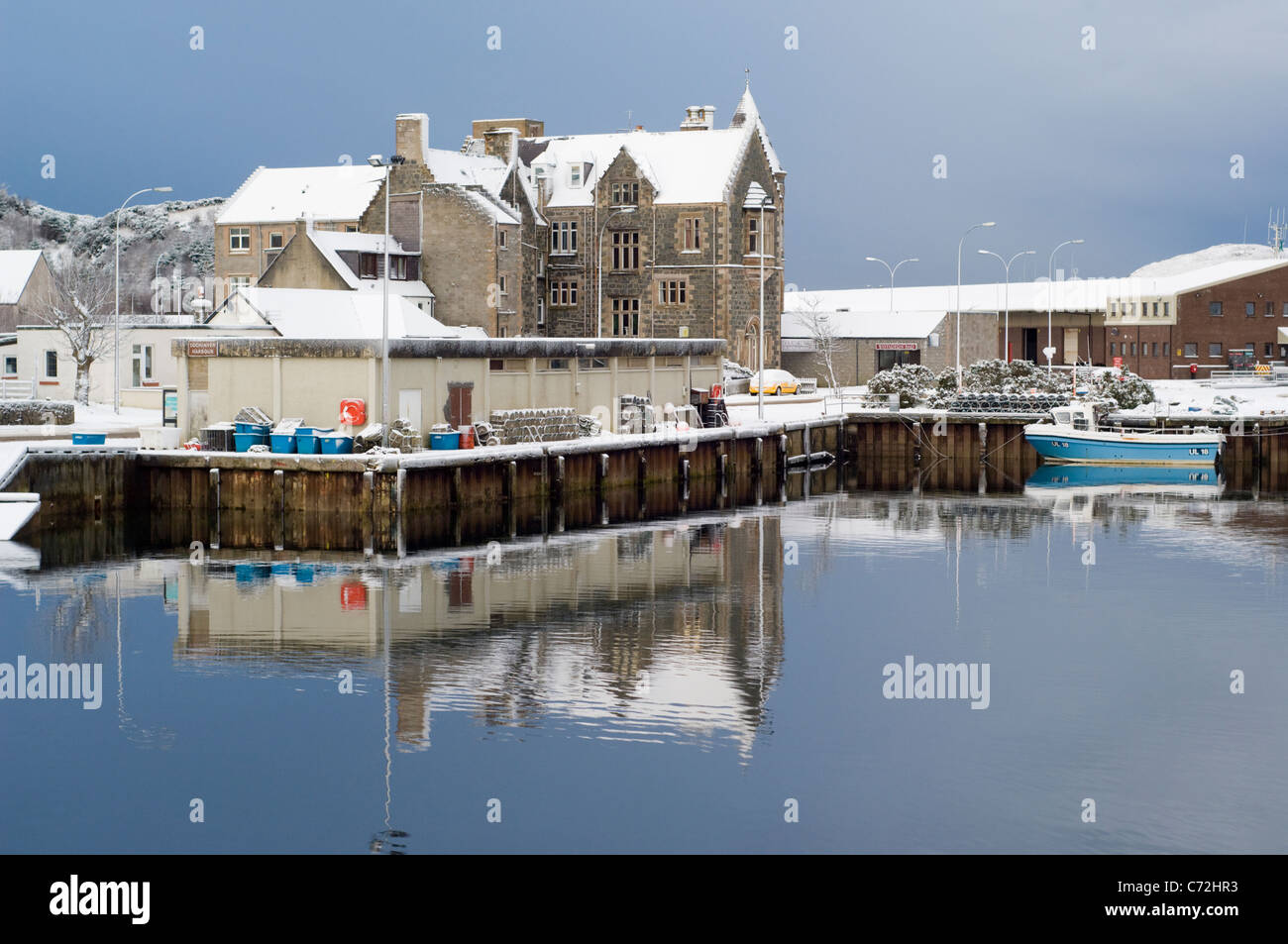 Lochinver village and harbour, in Sutherland, Stock Photo