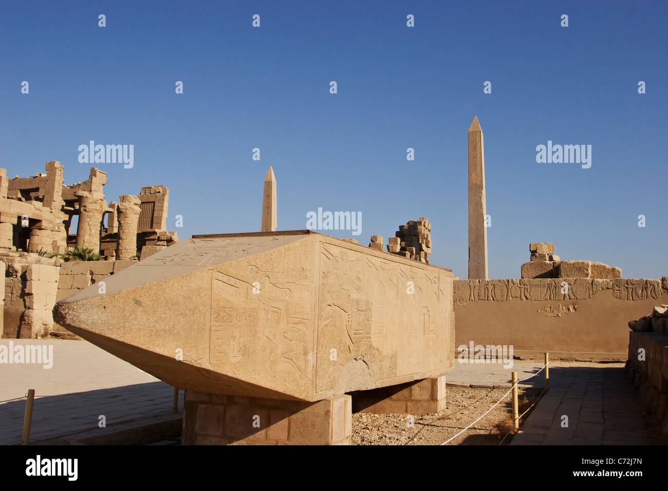 Hatshepsut obelisks, Karnak Temple, Luxor, Egypt. Stock Photo