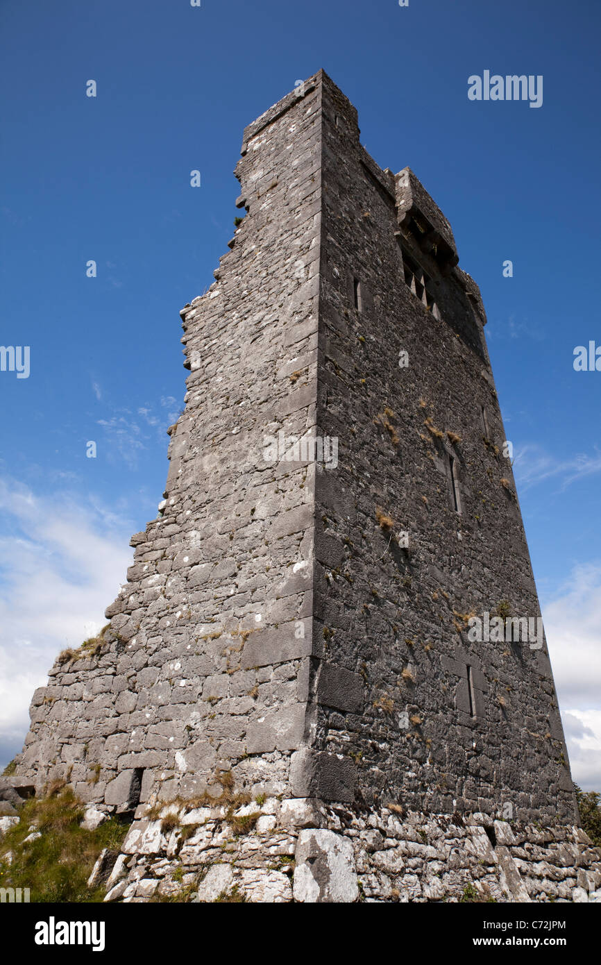 Shanmuckinish: a ruined tower, Muckinish West, near Ballyvaughan, County Clare, on the west coast of Ireland Stock Photo