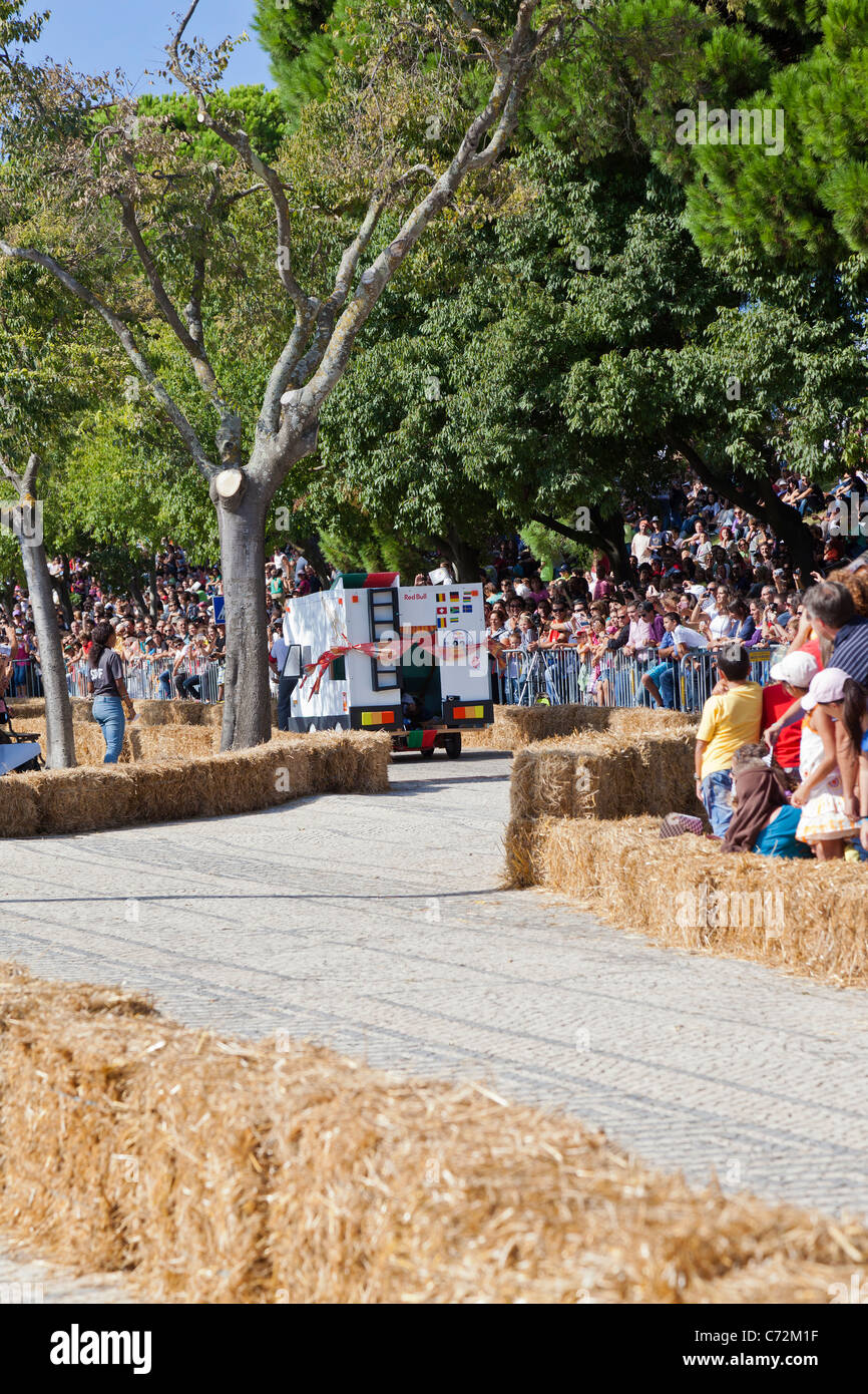 Lisbon Red Bull Soapboax race 2011 / 2º Grande Prémio Red Bull - A Corrida Mais Louca do Mundo. Inverted RV. Stock Photo