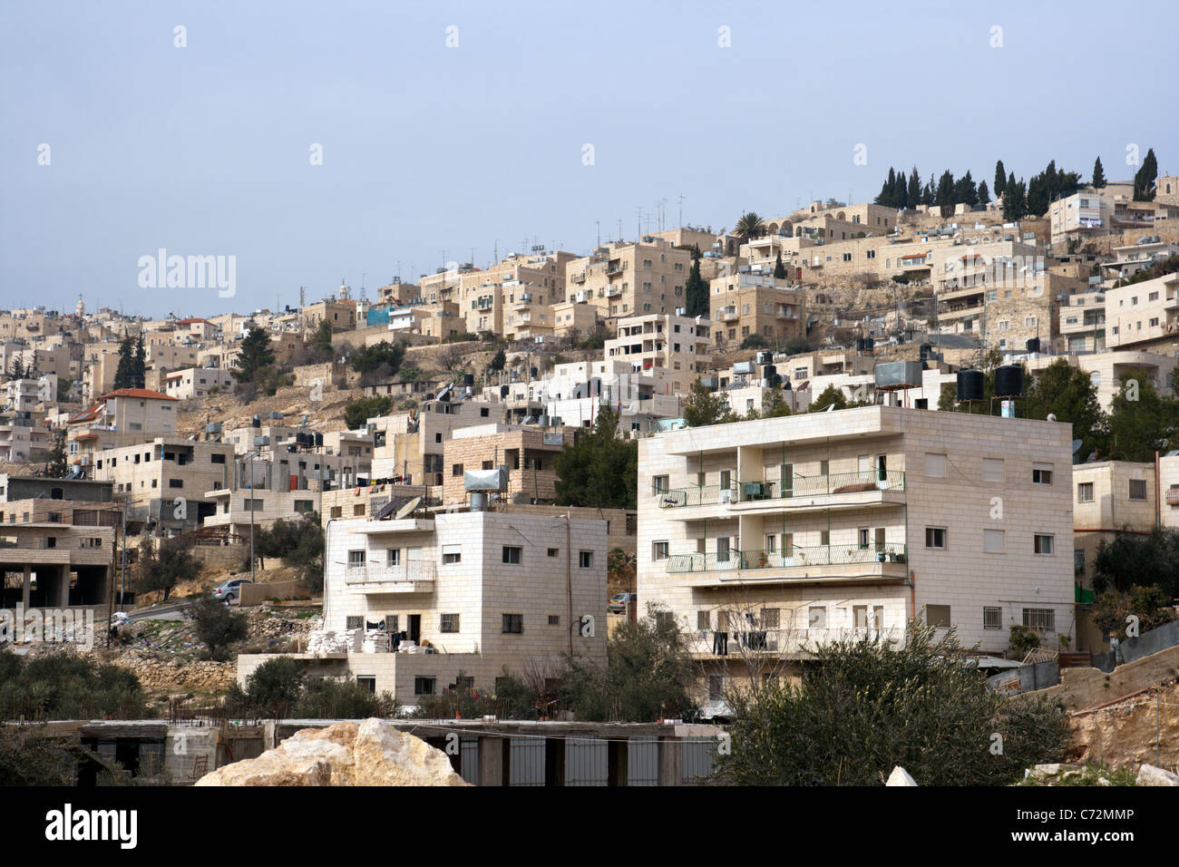 Palestinian houses on the West Bank near Jerusalem Stock Photo