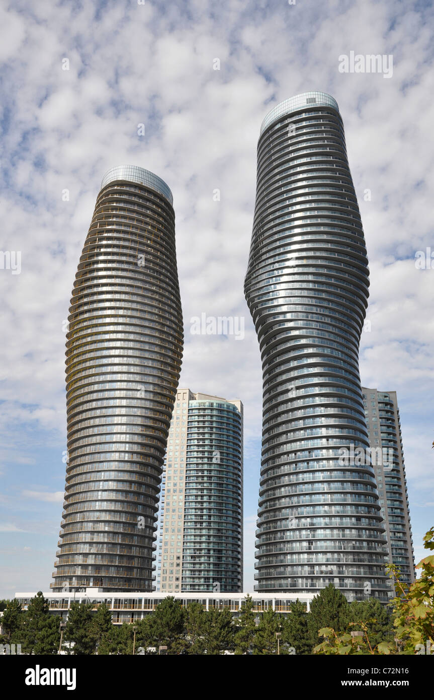 Absolute Towers, 'Marilyn Monroe' Condos, Mississauga, Canada Stock Photo