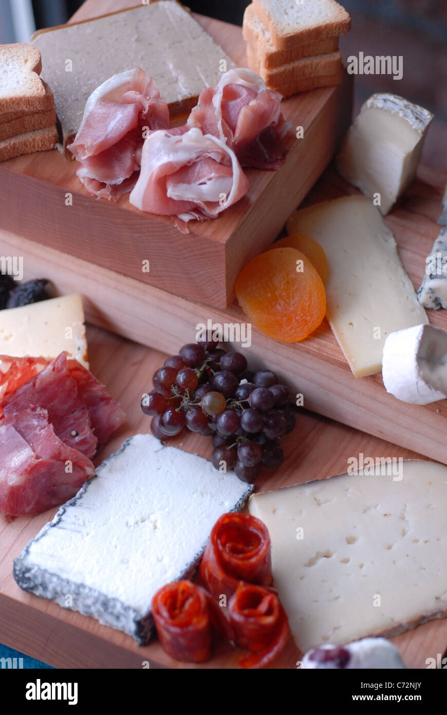 meats breads and cheeses appetizer. Antipasto Stock Photo Alamy