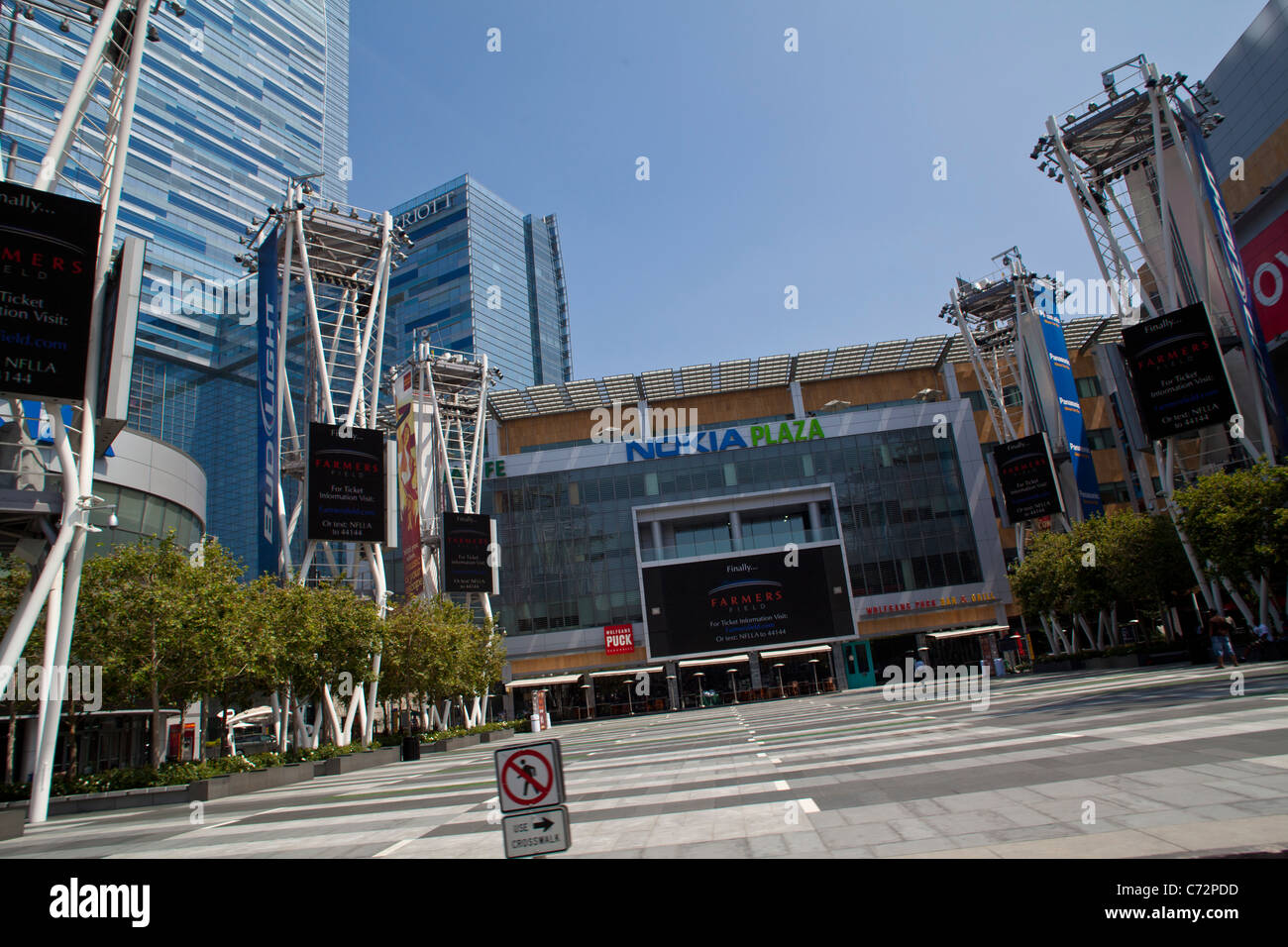 The Staples Center and Nokia Plaza complex in Los Angeles California Stock Photo