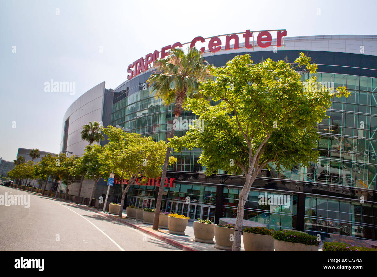 The Staples Center and Nokia Plaza complex in Los Angeles Calfornia Stock Photo