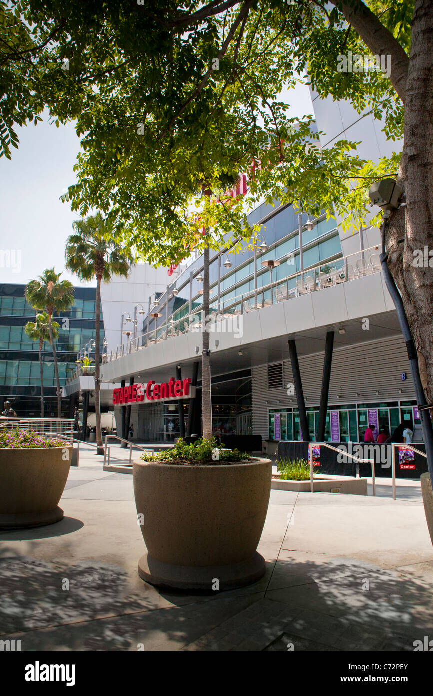 The Staples Center and Nokia Plaza complex in Los Angeles Calfornia Stock Photo