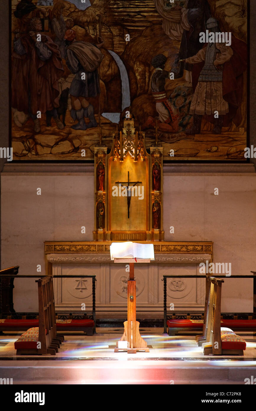 Bibe on display in Chapel of the Nativity, Grace Cathedral, San